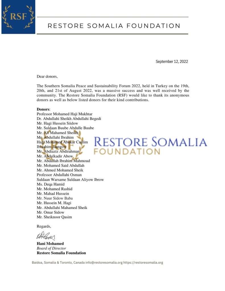 Restore Somalia Foundation